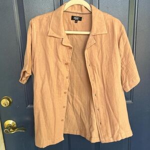 Dusty pink soft & flowy button down shirt